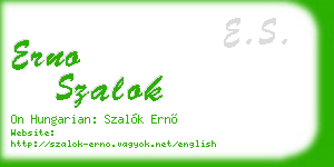 erno szalok business card