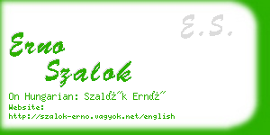 erno szalok business card